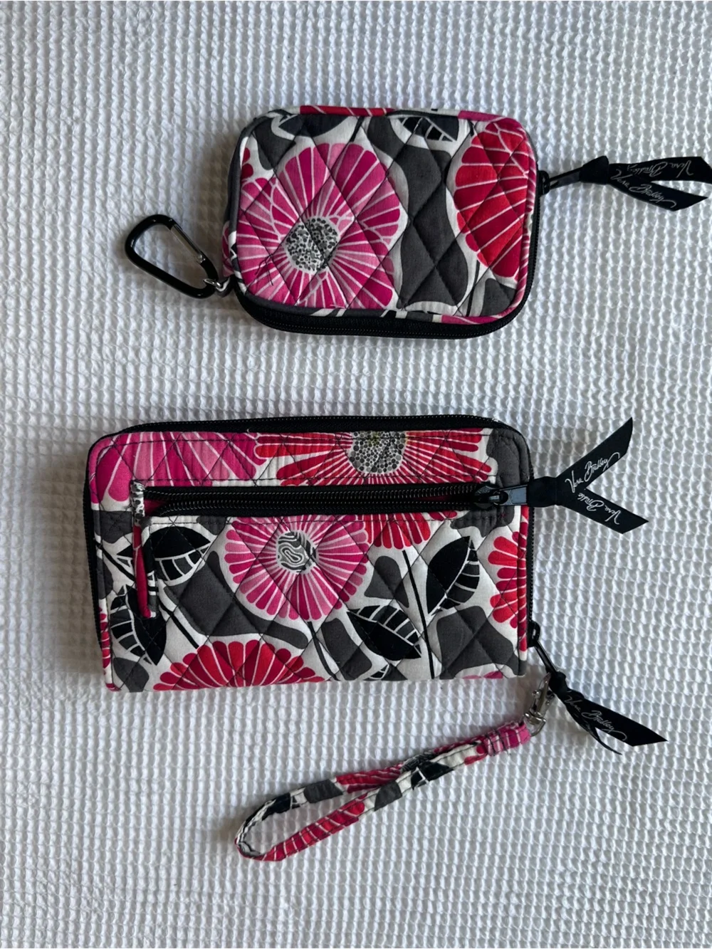 Vera Bradley Cherry Blossom Quilted Wallet & Coin Case Set